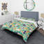 Ensemble de housse de couette géométrique avec feuilles et fleurs mid-century-40702266