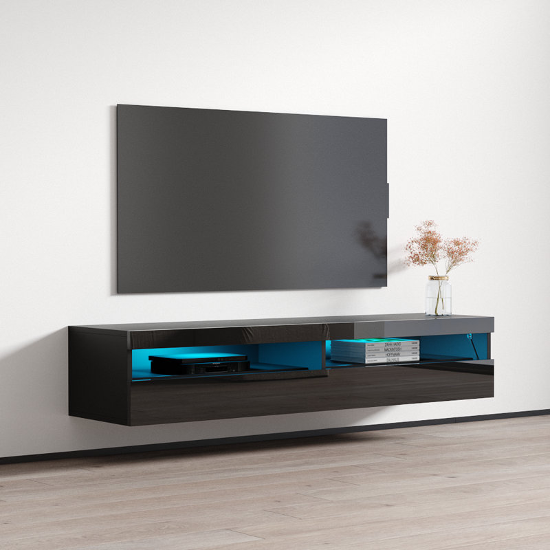 Fly Modular Floating TV Stand for TVs up to 70", Black