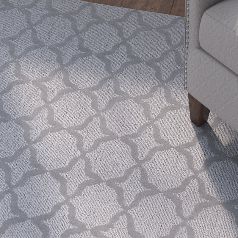 Tapis argenté en polypropylène anti-dérapant Togut, Rectangle 7 pi 6 po x 9 pi 6 po