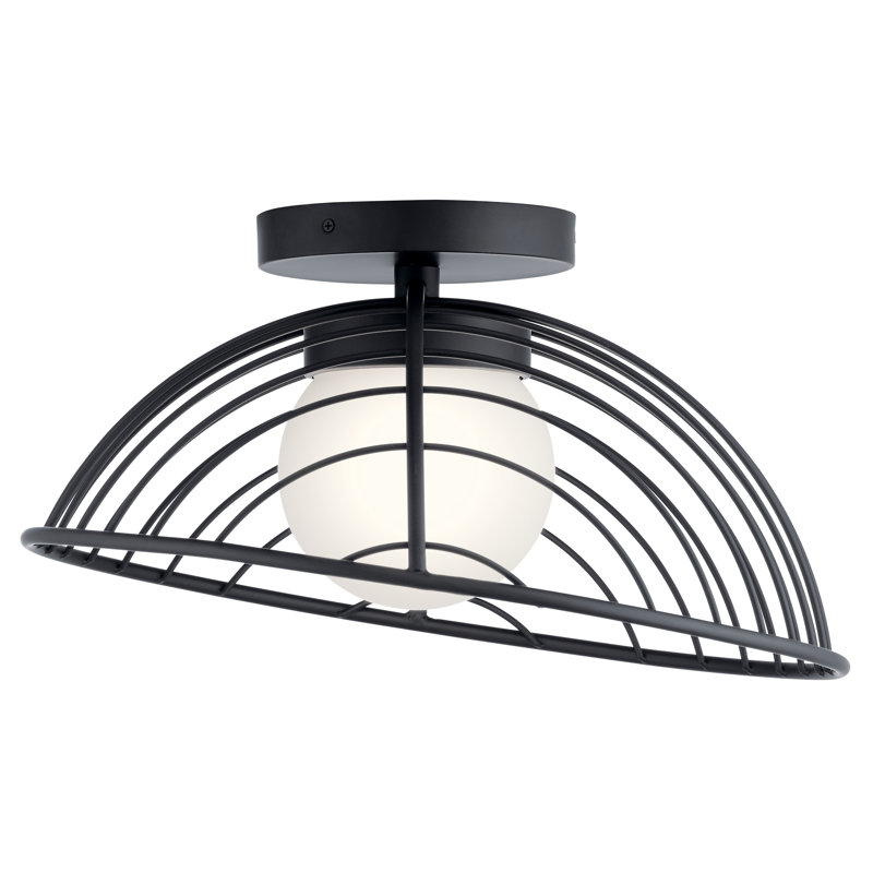 Braith LED Semi Flush Mount, Matte Black