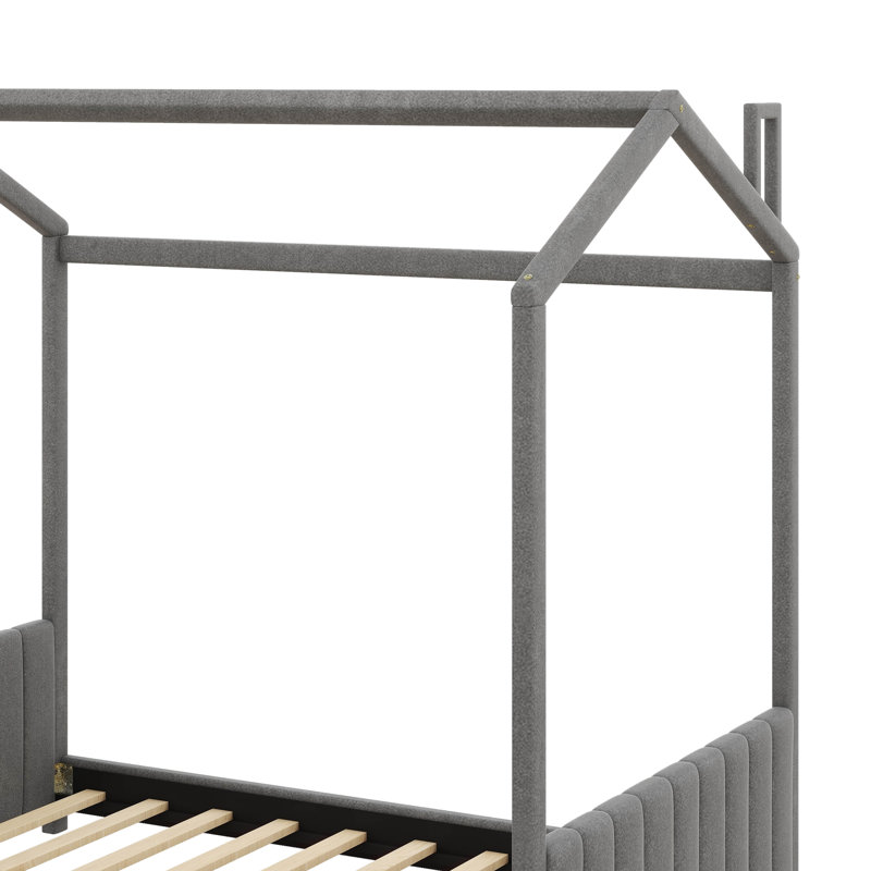 Lit en bois avec un velours d'inspiration, Double
