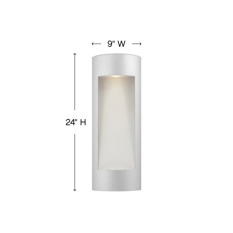 Luna LED 2-Light Outdoor Flush Mount, Titanium, LED, 24" H x 9" W x 4" D