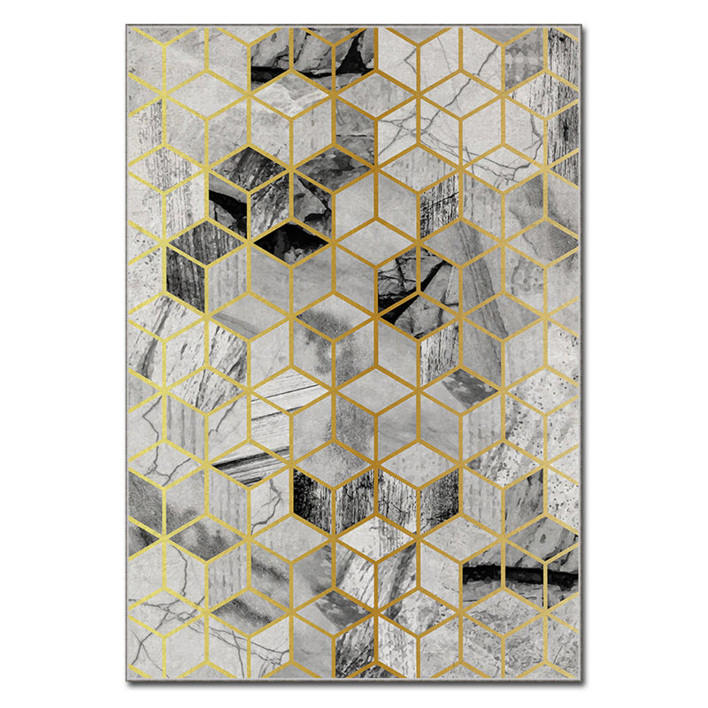 Luxurious Velvet Area Rug, 4.6 x 7.2 Feet | 100% Polyester, 740 g/m² | Non-Slip Felt Dot Underside, Machine Washable | Digital Print Design, Easy to Clean, Perfect for Living Room & Bedroom Décor