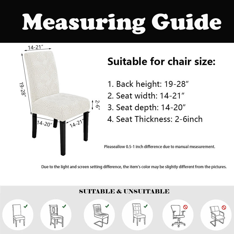 Housses extensibles pour chaises de salle à manger, housse de chaise lavable, ensemble de 10, Blanc