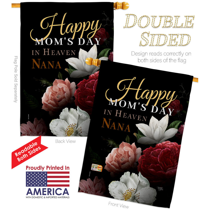 Double Sided 40'' H x 28'' W Polyester Mother's Day Flag Set