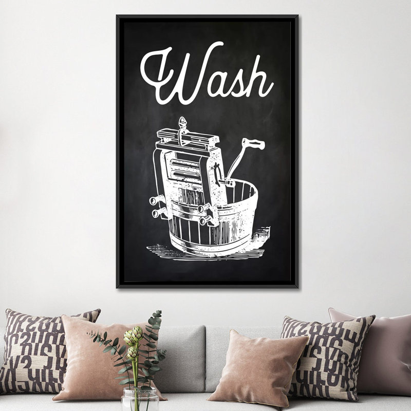 «Wash», impression sur toile, H 60 po x l 40po x P 1,5 po, Toile avec cadre noir, Pas de tapis