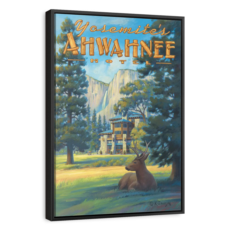 Ahwahnee Hotel, 9" X 13", Floating Frame Black