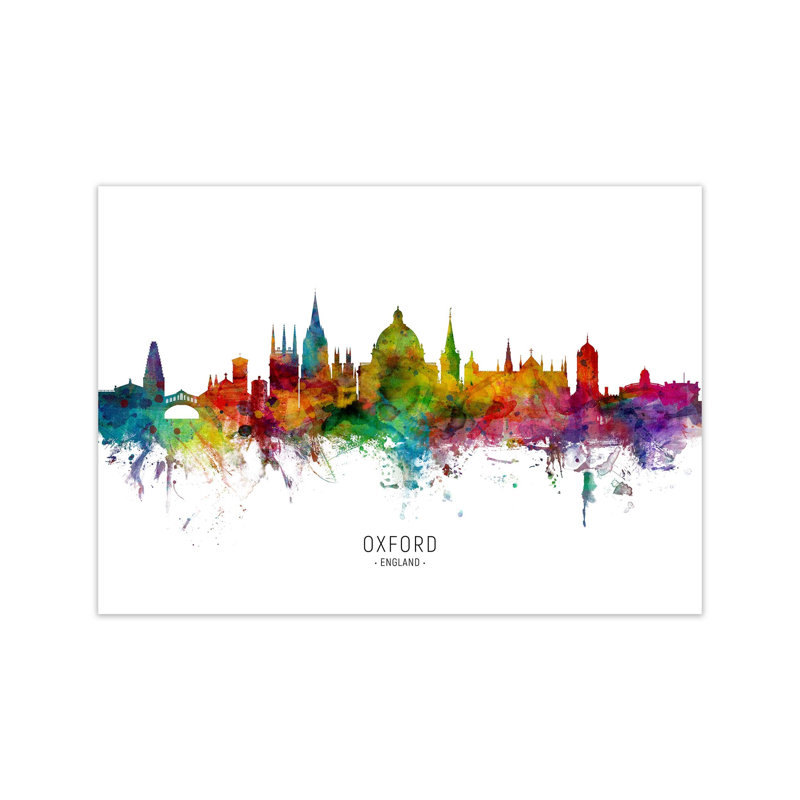 Oxford England Skyline by Michael Tompsett - Print, Unframed, 42cm H x 59cm W x 1cm D
