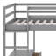 Lit mezzanine double avec bureau intégré, lit mezzanine peu encombrant avec deux tiroirs, tablettes et tiroirs de rangement, lit mezzanine pour enfants adolescents