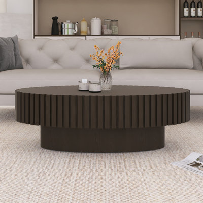 Table basse ovale en bois pour le salon