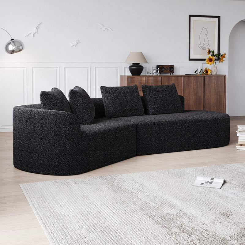 Canapé modulaire surdimensionné Modern, Black Chenille