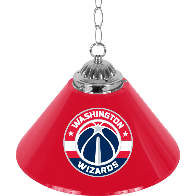 Luminaire suspendu conique à 1 lumière pour table de billard NBA, Washington Wizards