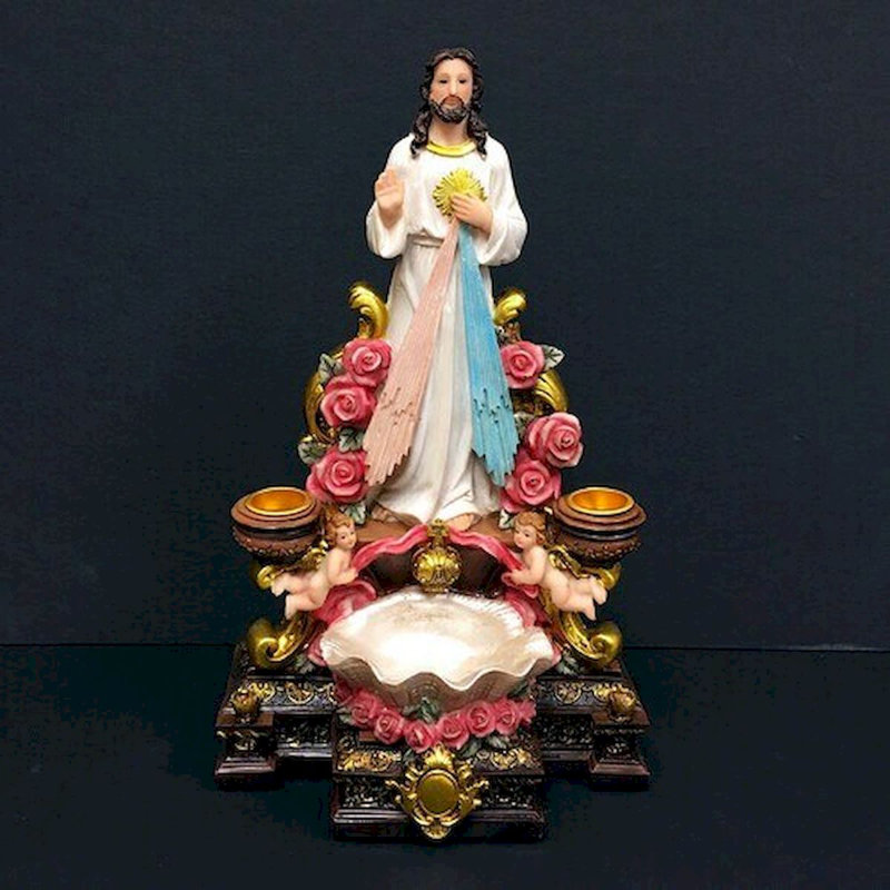 Statuette Jamilla Jesus avec bol d'eau bénite