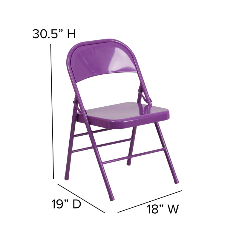 Chaise pliante en métal Oliverson, Mauve