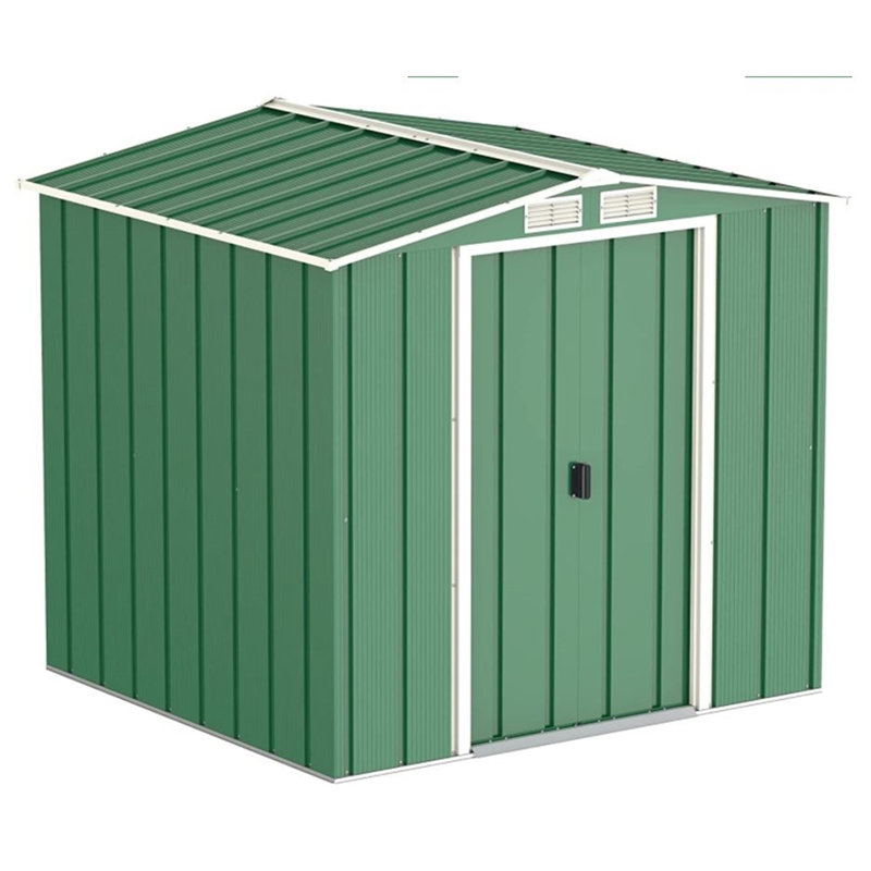 Salford Metal Garden Shed, Green, 8ft. x 8ft.
