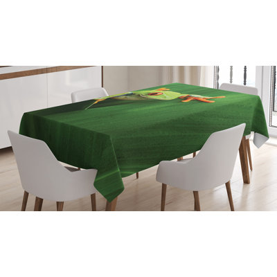Avec rouge grenouille entre les feuilles exotiques, "big leaves" , "nappe" , couleur naturelle