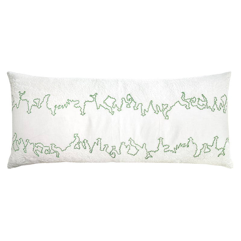 Ferns Floral Linen Throw Pillow, Grass, Rectangle 16" H x 36" W