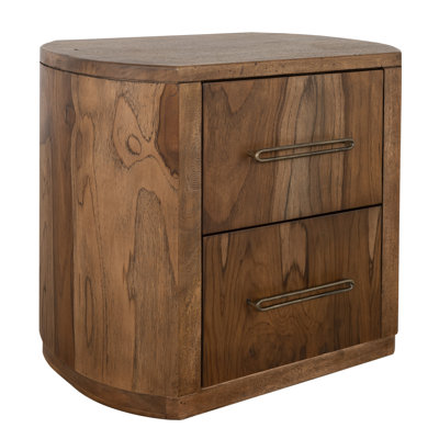Eray Nightstand, 2 Drawers, Mango Wood, 29 Inch