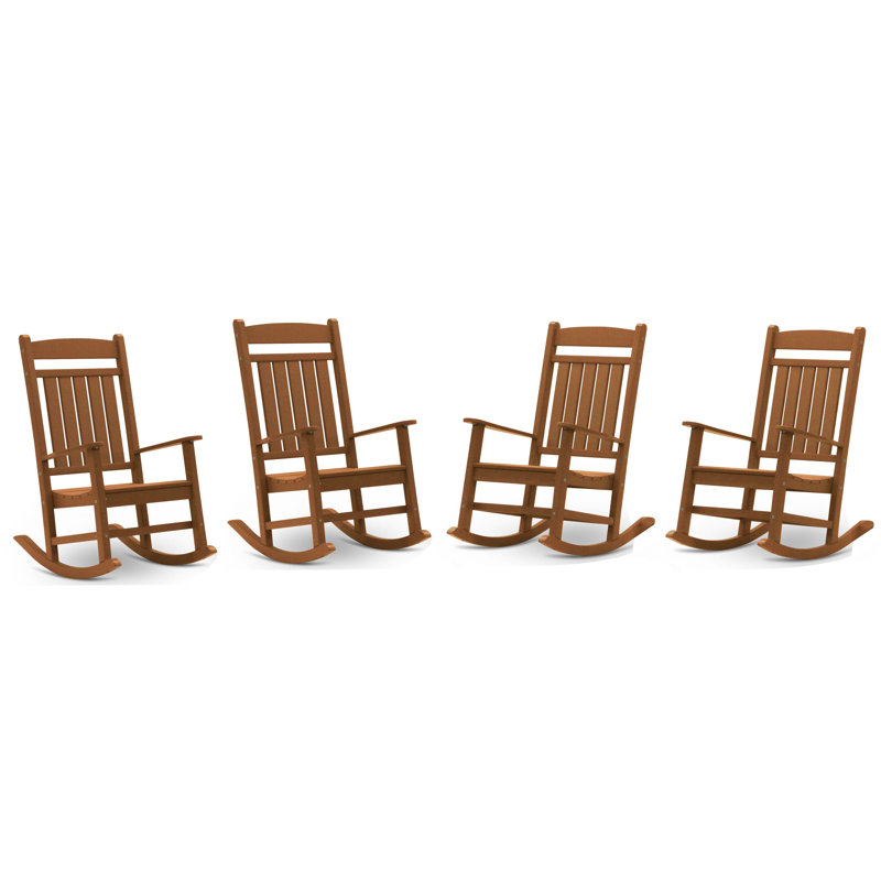 Chaise berçante en plastique Catelyn, Bois patiné