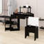 Ensemble de coiffeuse de coin avec station de charge, armoire latérale amovible et tabouret rembourré