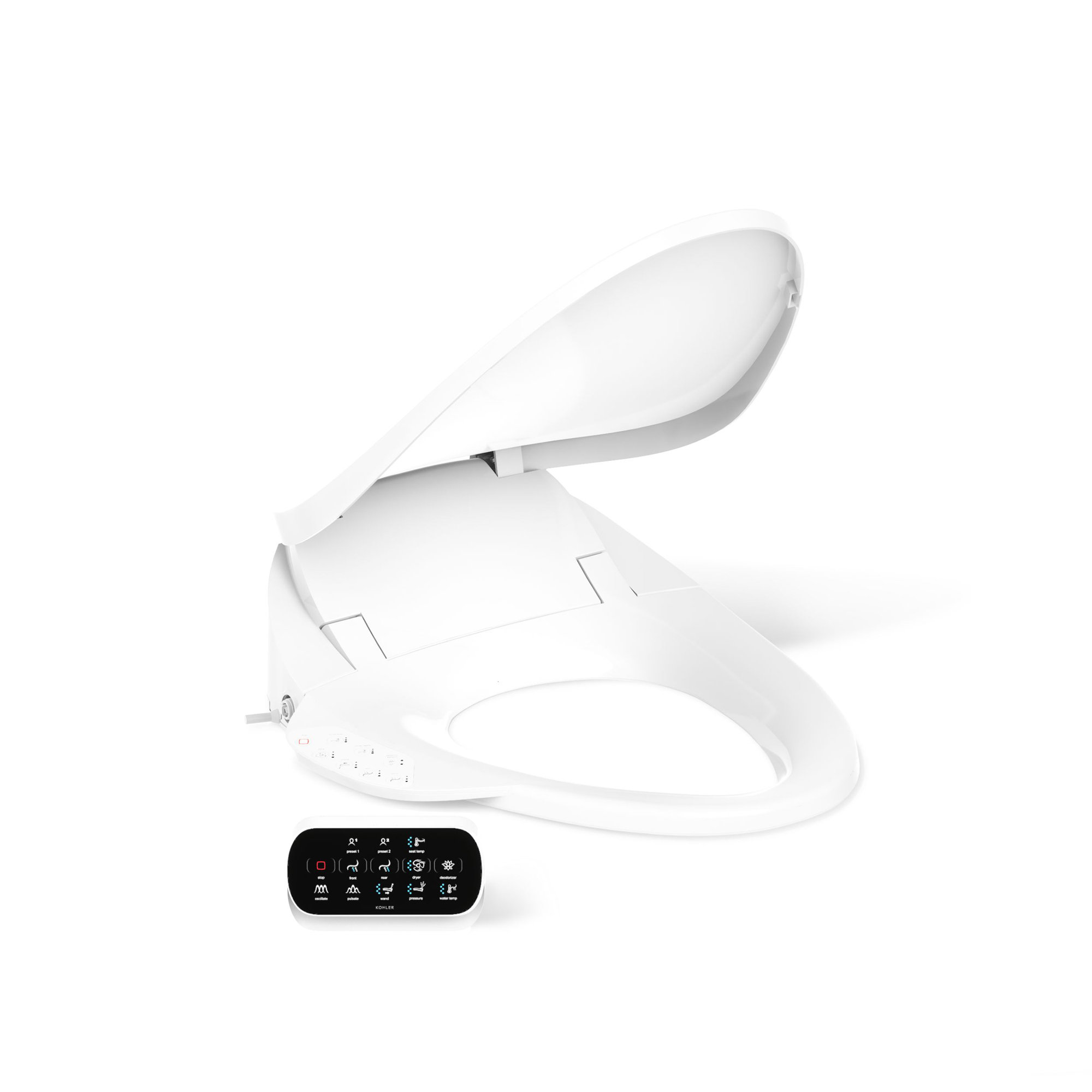 PureWash E750 Elongated Electric Bidet Toilet Seat with Remote Control, Bidet Warm Water with Dryer, White