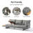 5-Pieces Modular Teak Patio Furniture Set With Smokeless Fire Pit 6 Person In Gray-1531796816