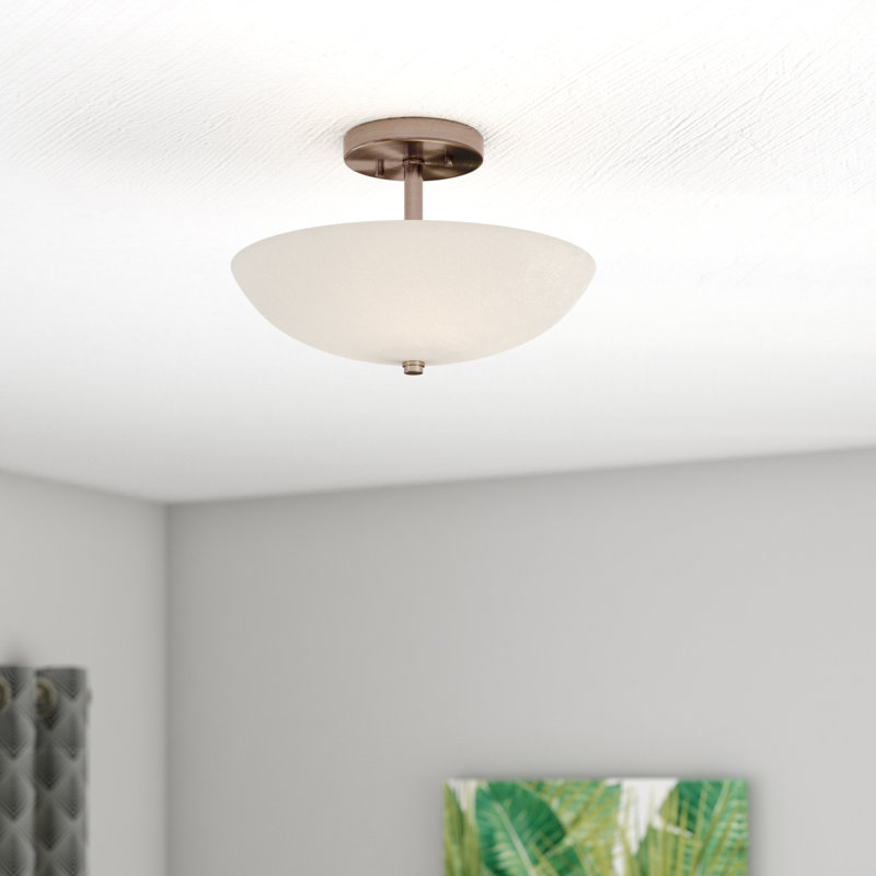 Custinne Ceramic Semi Flush Mount, Navarro Red, Dark Bronze