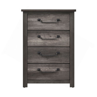 Gray Finish 4-Drawers Storage Chest 1Pc Wooden Furniture Traditional Design