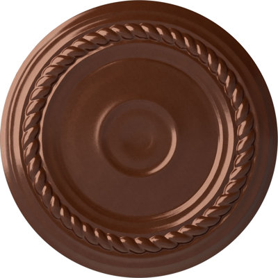 Endurathane Small Alexandria Ceiling Medallion, 7 7/8"OD x 3/4"P (Fits Canopies up to 4 5/8"), Hand-Painted Copper Penny Finish