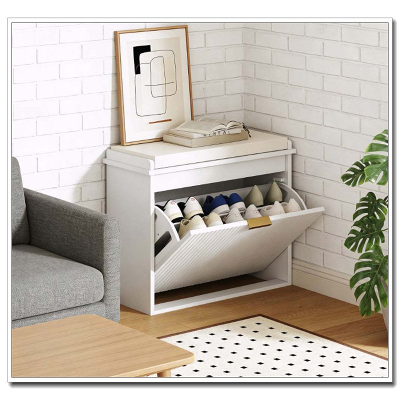 Banc de rangement pour chaussures avec siège rembourré