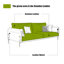 Causeuse-coussin standard en cuir véritable vert