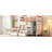 White + Orange Twin Over Full Bunk Bed, Integrated Wardrobe, Shelves And Drawers, Bedroom Storage Solution Organization