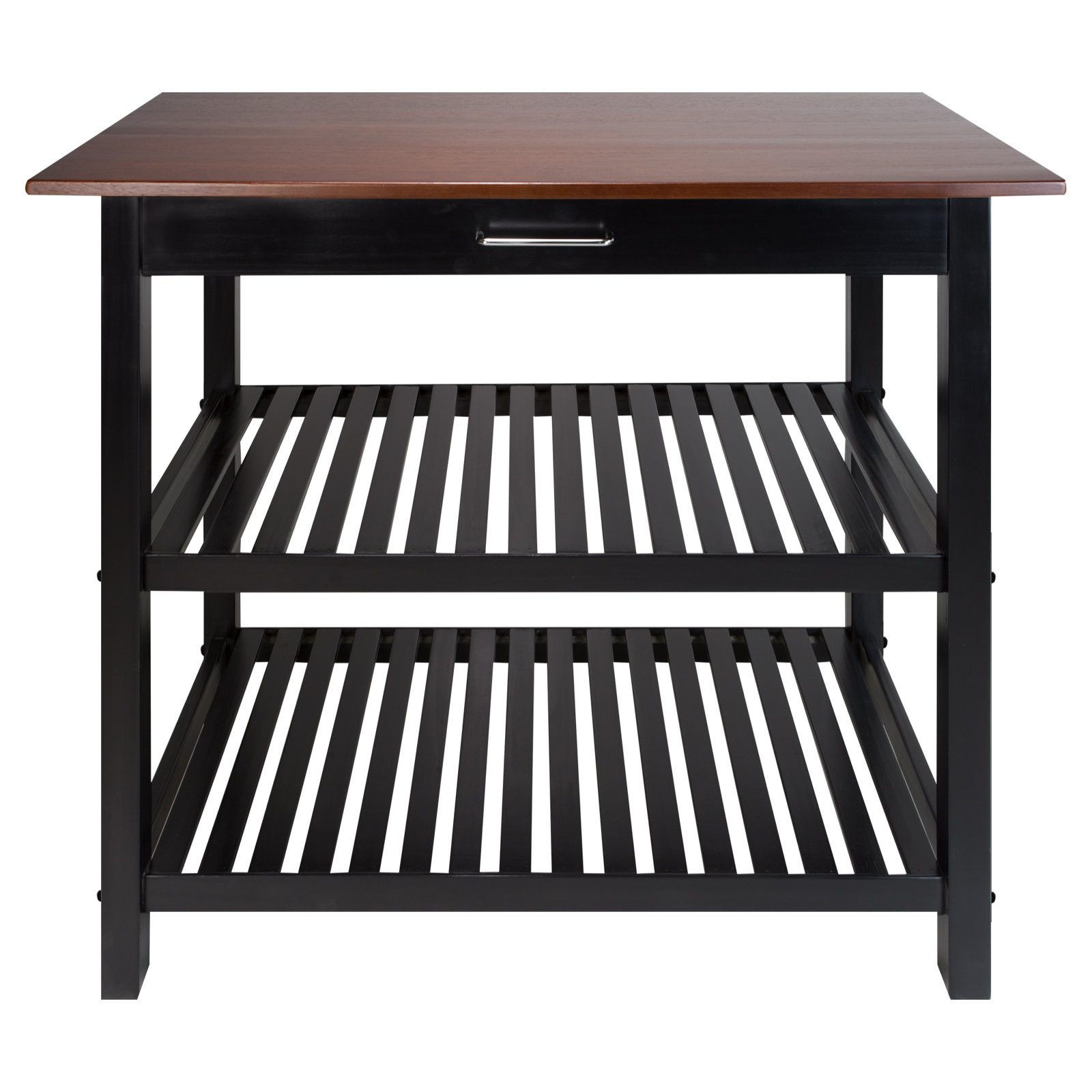 Herriott Solid Wood Prep Table, Black/Dark Brown, 36.5"H x 40"W x 20"D