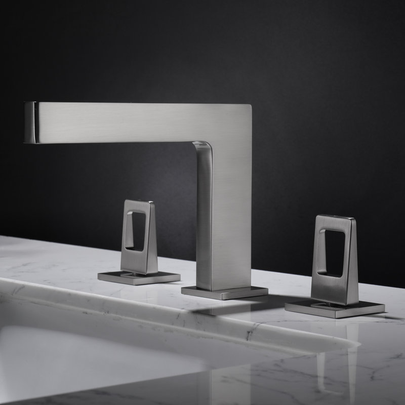 Widespread 2-handle Bathroom Faucet with Drain Assembly, Brushed Nickel