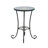 Patio Side Table With Shelf,Blue+Black