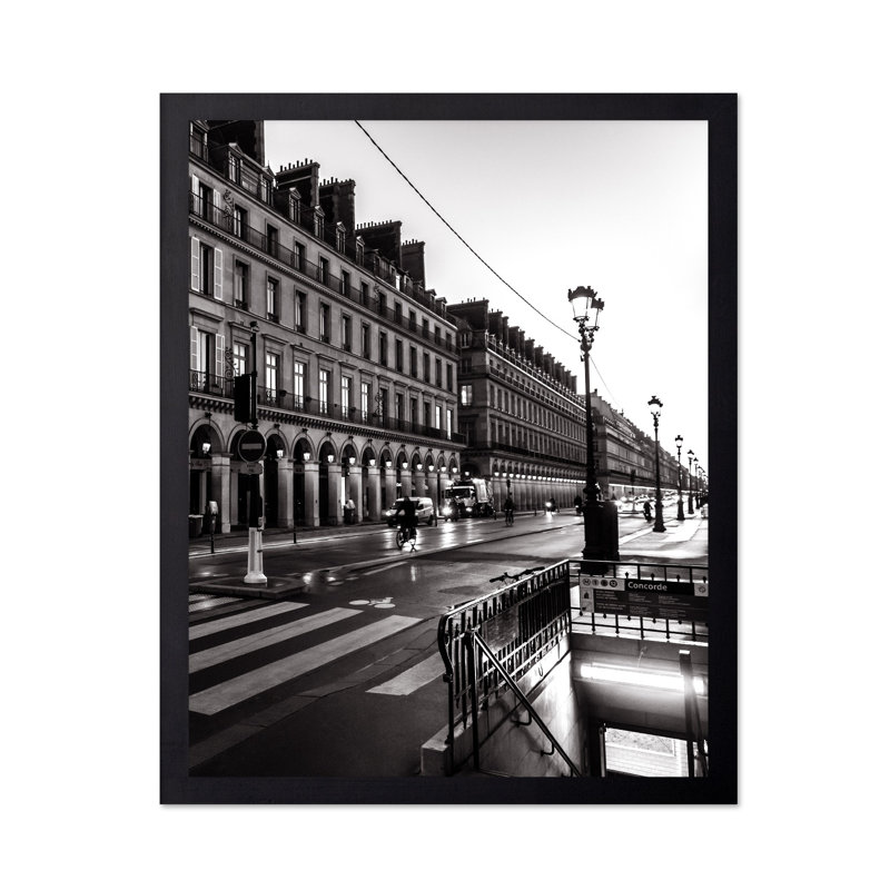 Paris Street, Black Framed, Poster, 11"H x 14"W