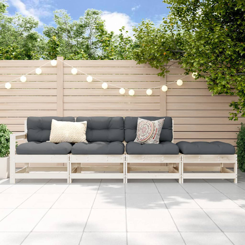 Vespera 62cm Wide Patio Sofa, White Pinewood