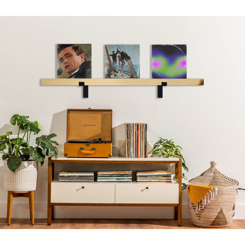 Rayne Record Display Shelves, 31x3x2, Natural