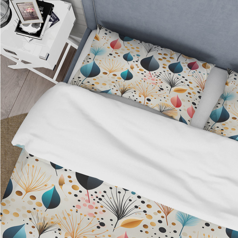 Ensemble de housse de couette Botanical Pastel Color Flowers Composition IV
