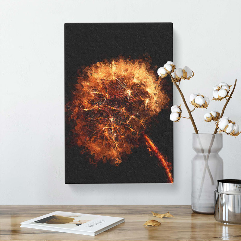 Dandelion Puff In Abstract by Fujishima Takeji - Wrapped Canvas Painting, 60cm H x 40cm W x 3cm D