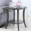 Table ovale - Présentoir en placage de bois avec tablette contemporaine-550775517