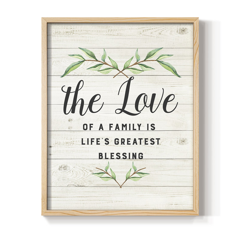 «Love of a Family», reproduction encadrée - bois massif, Naturel, H 11 po x l 9 po
