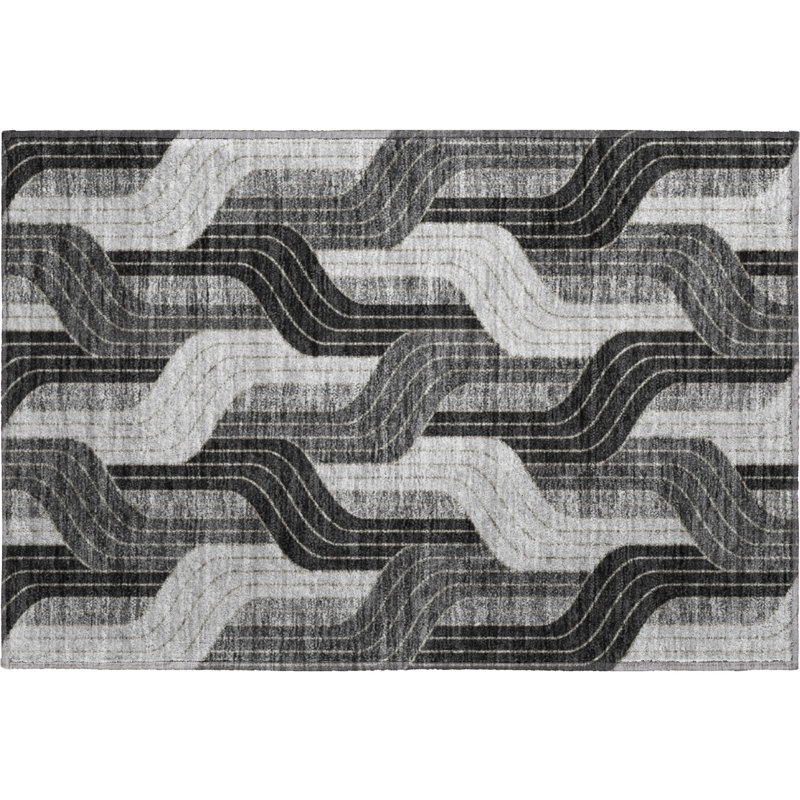 Tapis de qualité supérieure lavable à la machine Mayfield AMF2422, Noir, 2 pi 6 po x 3 pi 10 po