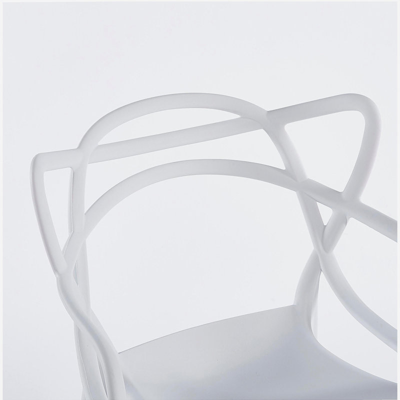 Ensemble de salle à manger 1 + 4,5 pièces, table de salle à manger de style Mid-Century pour 4 à 6 personnes avec plateau en panneau de fibres à densité moyenne, table de salle à manger à piédestal, table basse de loisirs, ensemble blanc