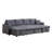 Konul  U-Shape Pull-out Sleeper Sectional Sofa with Double Storage Spaces-2063963056