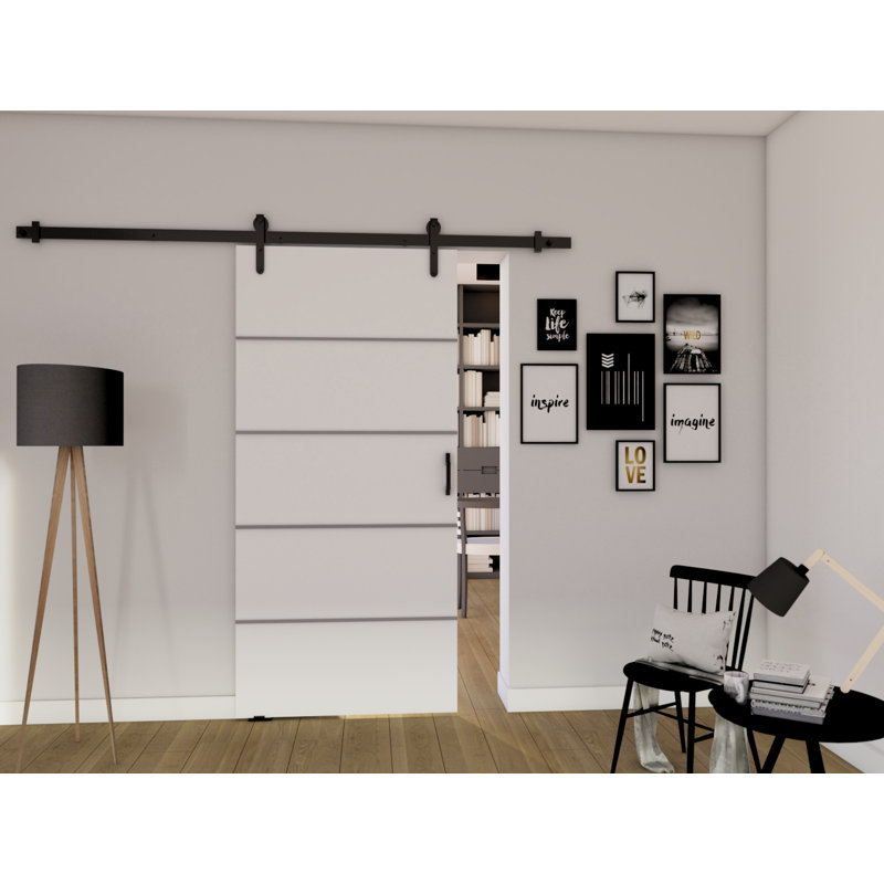 Garlington Veneers Sliding Doors, White, 205cm H x 76cm W x 1.6cm D