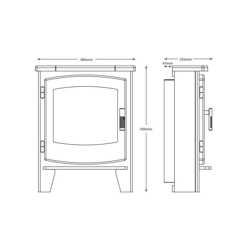 Beacon Timber Inset Electric Stove, 59.9cm H x 48.6cm W x 23.2cm D