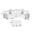 4-Piece Boucle Upholstered L-Shaped Sectional With Cocktail Ottoman In Grey