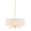 Presidio 5-Light Dimmable Chandelier with Drum-shaped Fabric Shade & Adjustable Height-47987031