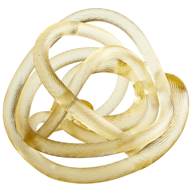 Fuse Filler Glass Abstract Figurine / Sculpture Decorative Object, 5.25" H x 5.25" W x 5.25" D
